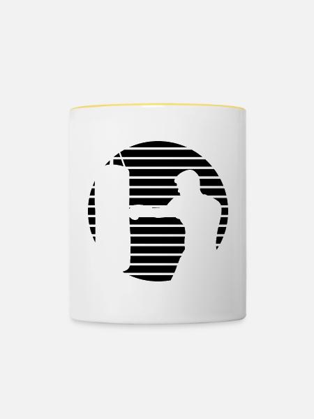 Boxer - Tasse zweifarbig - Weiß/Gelb