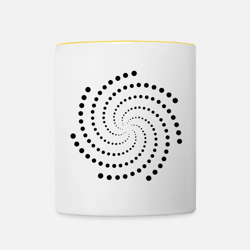 Points Swirl - Contrasting Mug - white/yellow