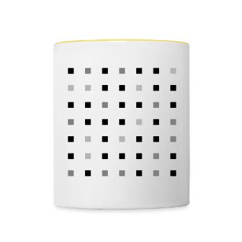 Square Grid - Contrasting Mug - white/yellow - Front