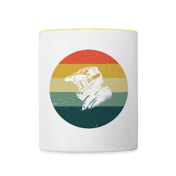 VTT Homme Vélo de montagne Femme Cyclisme Cycliste - Mug contrasté - blanc/jaune - Devant
