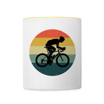 Rennradfahrer Roadbike Rennradfahren Rennrad - Tasse zweifarbig - Weiß/Gelb - Vorne