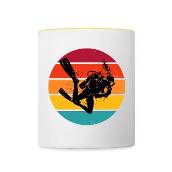 Plongée Libre Scuba Diver Homme - Mug contrasté - blanc/jaune - Devant