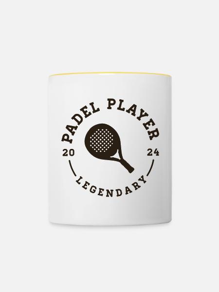 Padel-Spieler - Tasse zweifarbig - Weiß/Gelb