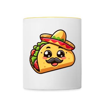 Fiesta Taco : le savoureux Senor - Mug contrasté - blanc/jaune - Devant