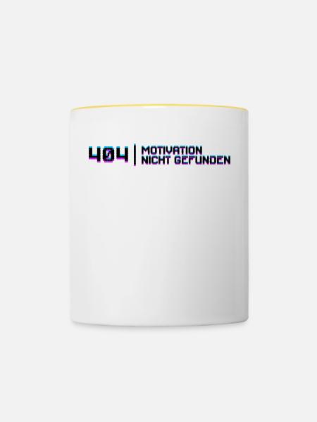 Developer Code Debug Statement Entwickler Dev - Tasse zweifarbig - Weiß/Gelb