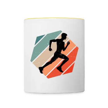 Cross Country Running Women Jogging Fitness - Contrasting Mug - white/yellow - Front