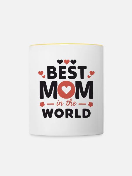 Beste Mama der Welt - Tasse zweifarbig - Weiß/Gelb
