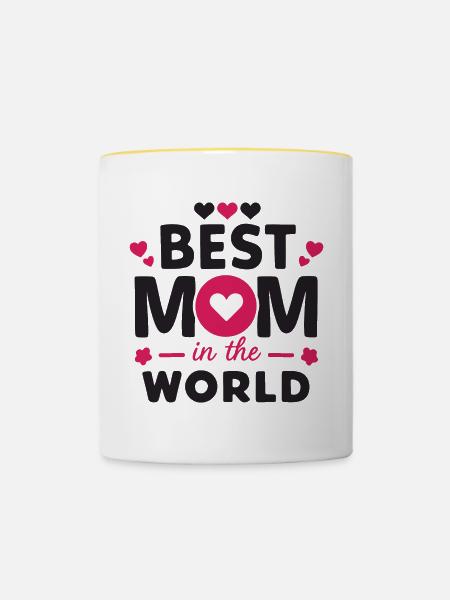 Beste Mama der Welt - Tasse zweifarbig - Weiß/Gelb