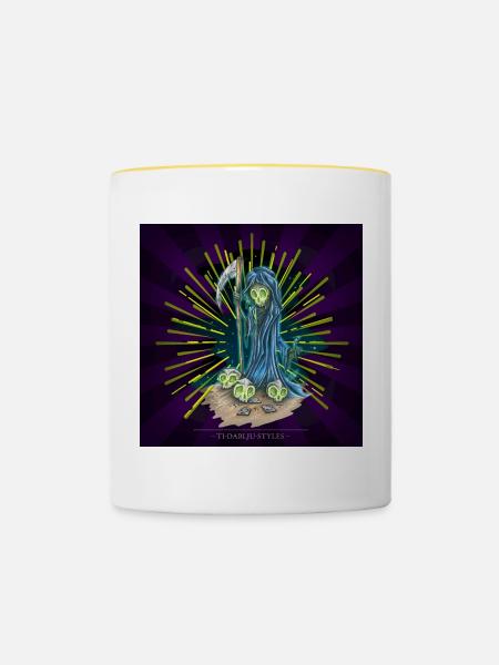 der Tod - Tasse zweifarbig - Weiß/Gelb
