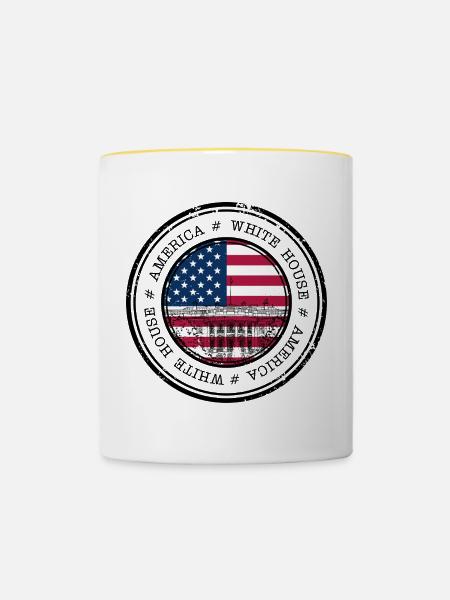 Flaggenlinie Capitol Circle - Tasse zweifarbig - Weiß/Gelb