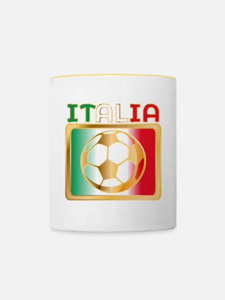 ITALIEN FUSSBALL - Tasse zweifarbig - Weiß/Gelb