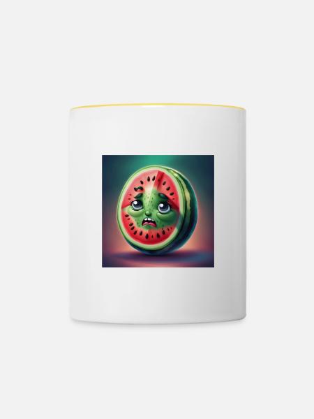 Wassermelone, Obst, Palästina - Tasse zweifarbig - Weiß/Gelb
