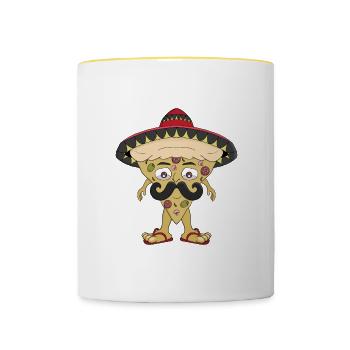 Pizza mexicaine - Mug contrasté - blanc/jaune - Devant