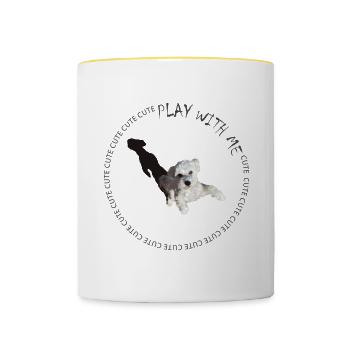 Jouez avec moi - Mug contrasté - blanc/jaune - Devant