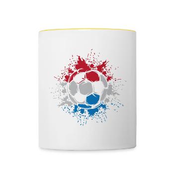 Football Color Explosion Pays-Bas Équipe des Pays-Bas - Mug contrasté - blanc/jaune - Devant