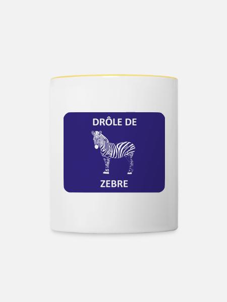 Seltsames Zebra - Tasse zweifarbig - Weiß/Gelb