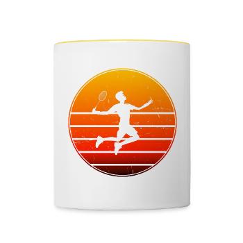 Men's Squash Women's Badminton Badminton Badmintons - Contrasting Mug - white/yellow - Front