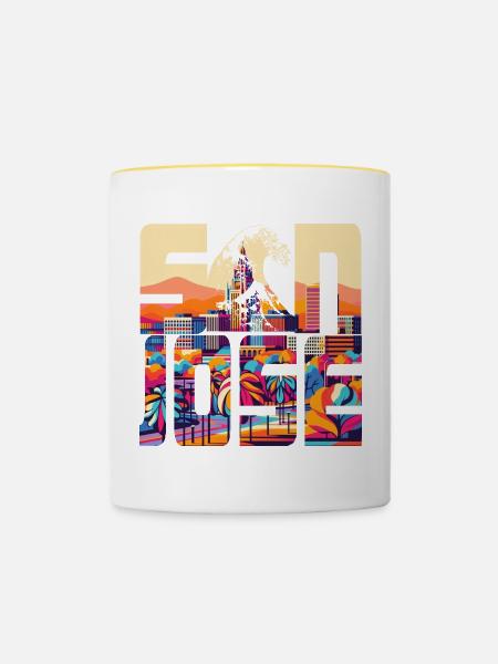 SAN JOSE - Tasse zweifarbig - Weiß/Gelb