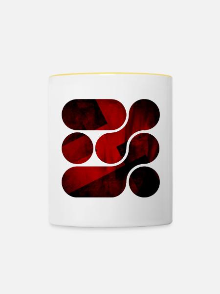 OCHOOO - Dunkelrot - Tasse zweifarbig - Weiß/Gelb
