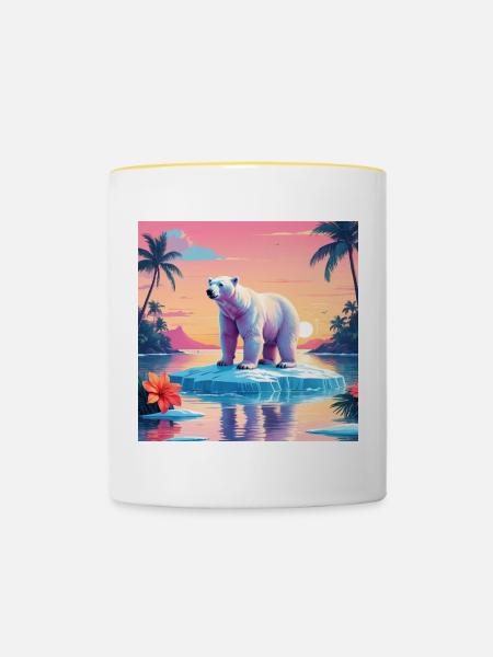 Polar Bear - Tasse zweifarbig - Weiß/Gelb
