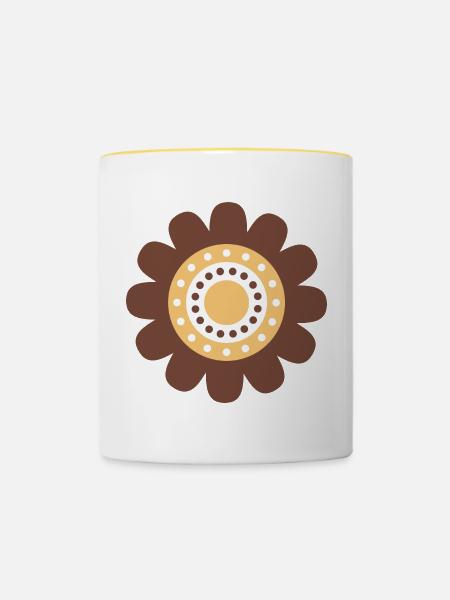 Süße braune Gänseblümchenblume - Tasse zweifarbig - Weiß/Gelb