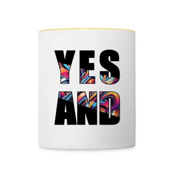 Yes And ... a story is breaking out - Tasse zweifarbig - Weiß/Gelb - Vorne