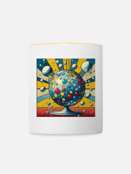 Kugel 1 - Tasse zweifarbig - Weiß/Gelb
