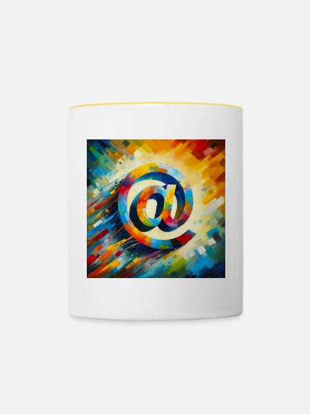 Symbol 7 - Tasse zweifarbig - Weiß/Gelb