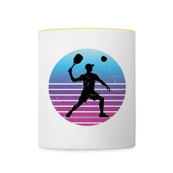 Racquetball Pickleball Racquetball Games Men - Contrasting Mug - white/yellow - Front