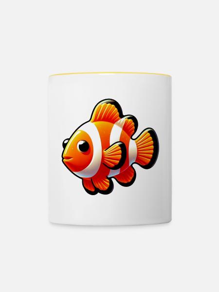 Clownfisch - Tasse zweifarbig - Weiß/Gelb