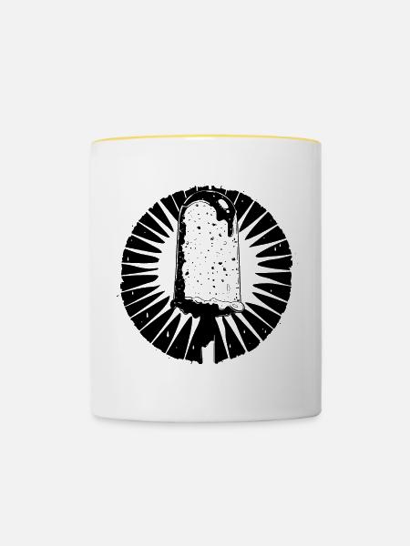 Eiscreme - Tasse zweifarbig - Weiß/Gelb