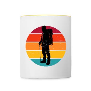 Climbing Boulder Climber Climber Bouldering - Contrasting Mug - white/yellow - Front
