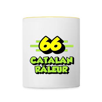 Catalan râleur - Mug contrasté - blanc/jaune - Devant