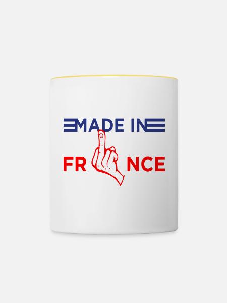 Hergestellt in Frankreich - Tasse zweifarbig - Weiß/Gelb