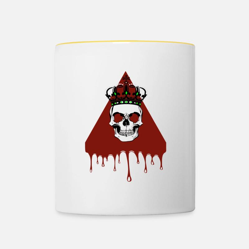 Skull - Contrasting Mug - white/yellow