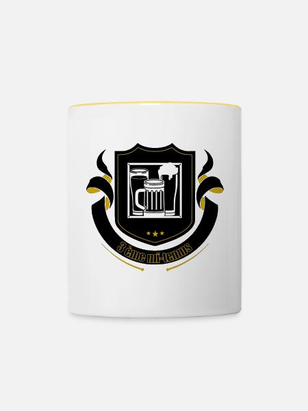 3. Halbzeit - Tasse zweifarbig - Weiß/Gelb