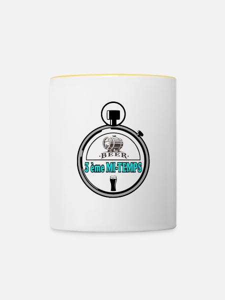 3. Halbzeit - Tasse zweifarbig - Weiß/Gelb