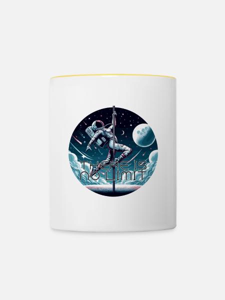 Pole Dance Astronautin Poledance Geschenk - Tasse zweifarbig - Weiß/Gelb