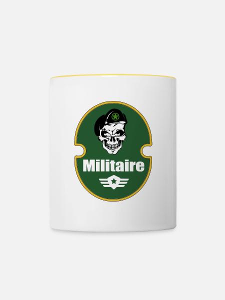 Militärisch - Tasse zweifarbig - Weiß/Gelb