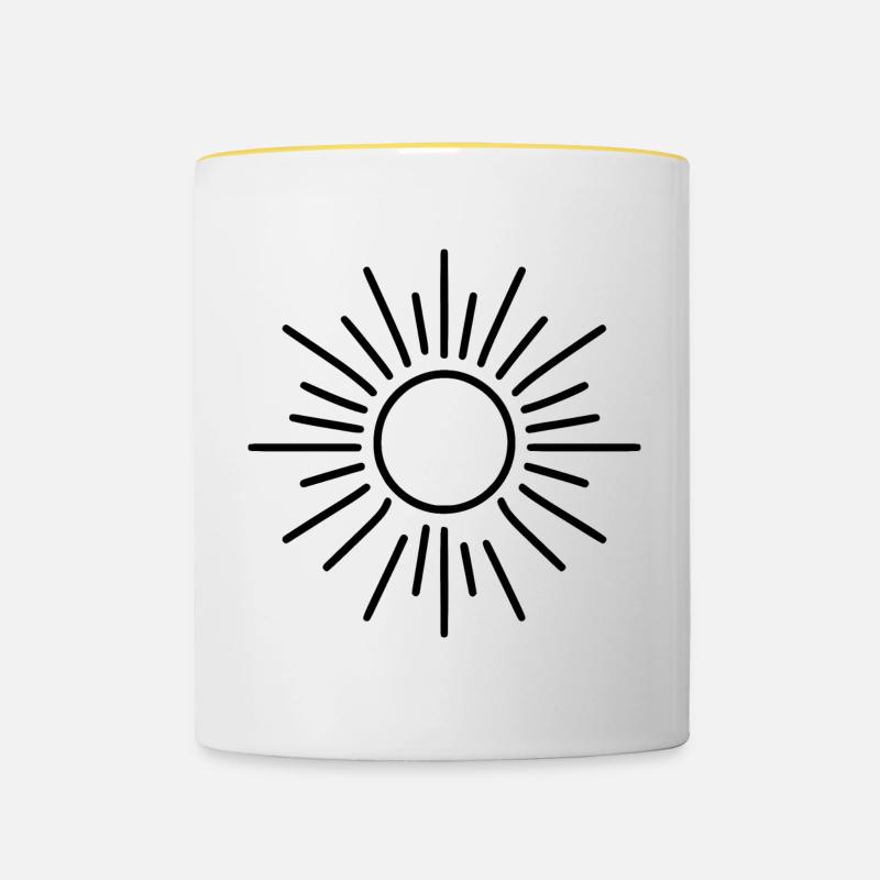 stylized sun - Contrasting Mug - white/yellow