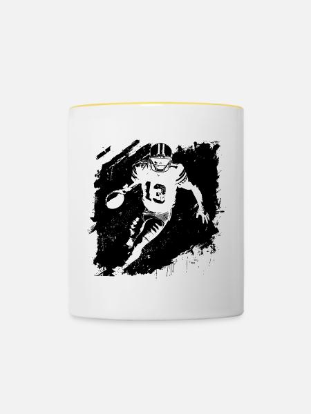 American Footballer - Tasse zweifarbig - Weiß/Gelb