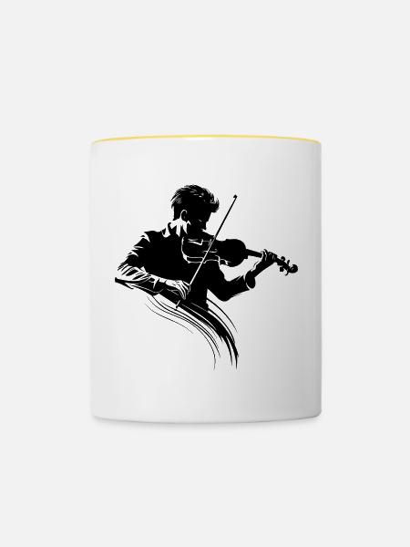 Geiger - Tasse zweifarbig - Weiß/Gelb