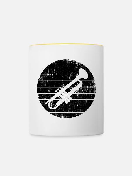 Trompete - Tasse zweifarbig - Weiß/Gelb