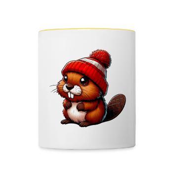Bieber - Tasse zweifarbig - Weiß/Gelb - Vorne