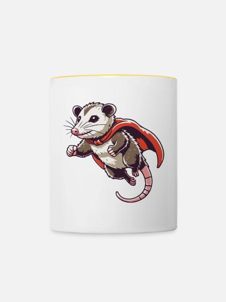 Superpossum - Tasse zweifarbig - Weiß/Gelb