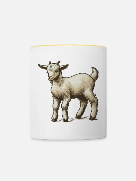 Zicklein - Tasse zweifarbig - Weiß/Gelb