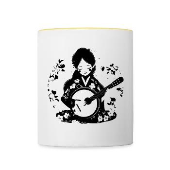 Banjo player - Contrasting Mug - white/yellow - Front