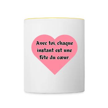 Feast of the Heart - Contrasting Mug - white/yellow - Front