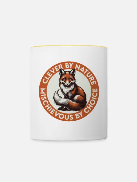 Outfoxed Them All - Tasse zweifarbig - Weiß/Gelb