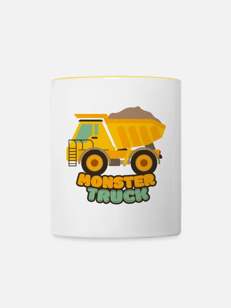 Monstertruck - Tasse zweifarbig - Weiß/Gelb